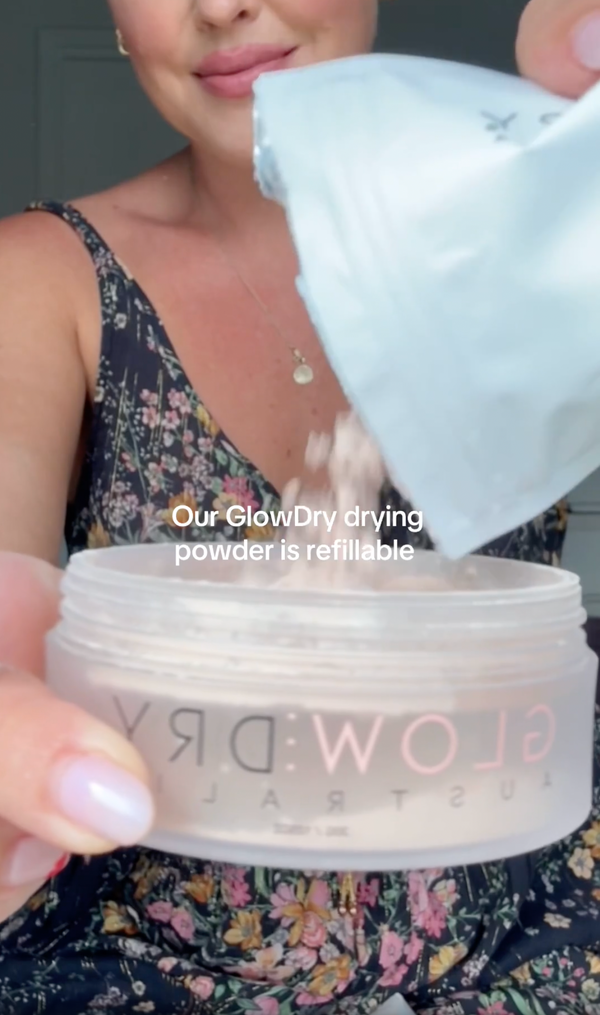 self tan drying powder glowdry refill