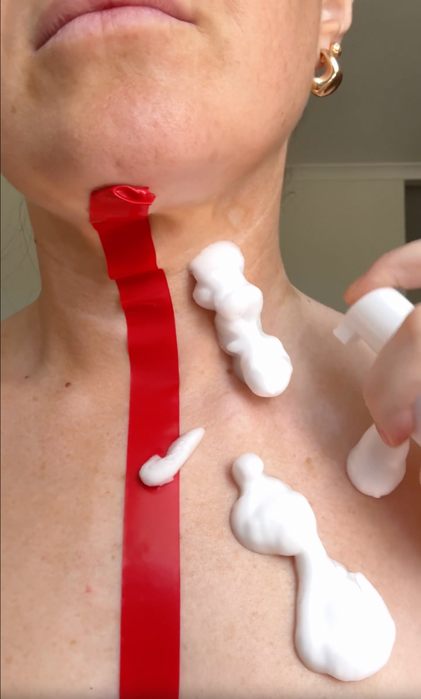self tan remover moussse glowdry video showing before and after