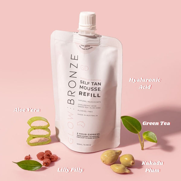 Natural Self Tan Mousse REFILL 180ml - GlowDry Australia